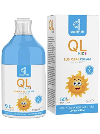 QL Bebek Güneş Kremi 50+ SPF 110 ML Çok Yüksek Koruma Çocuk Güneş Kremi