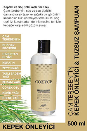 Cozyce Çam Terebentin Kepek Önleyici & Tuzsuz Şampuan 500 ml