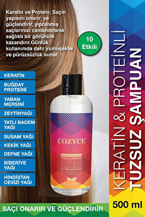 Cozyce Protein Saç Dökülmesine Karşı Hızlı Saç Uzatan Tuzsuz Şampuan Sülfatsız - Protein & Keratin