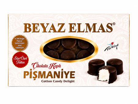 beyaz elmas çikolata kaplı pişmaniye 300 gr -  pancar şekerli - fındıklı ve çikolatalı premium pişmaniye