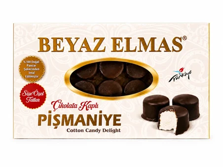 beyaz elmas çikolata kaplı pişmaniye 160 gr -  pancar şekerli - fındıklı ve çikolatalı premium pişmaniye