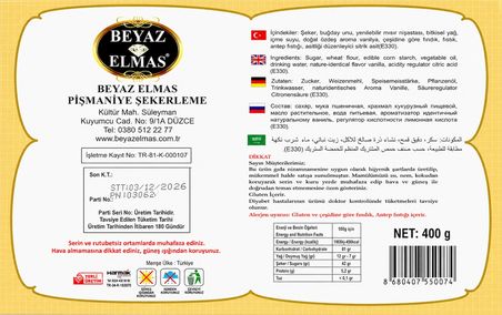 beyaz elmas sade saray helvası 400 gr -  pancar şekerli - geleneksel tel helva - i̇kramlık ve hediyelik