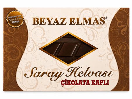 beyaz elmas çikolatalı saray helvası 300 gr -  pancar şekerli - fındıklı ve kakaolu geleneksel helva