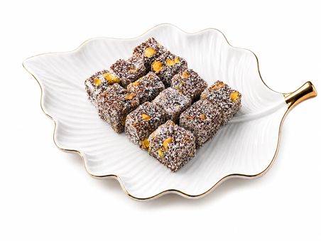 Beyaz Elmas Çifte Kavrulmuş Lokum 300 Gr - Antep Fıstıklı Türk Lokumu - Hindistan Cevizli Premium Lokum