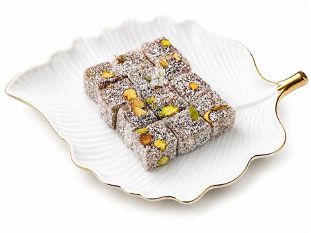 Beyaz Elmas Çifte Kavrulmuş Lokum 400 Gr Antep Fıstıklı Geleneksel Türk Lokumu