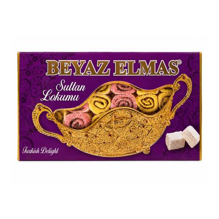 Beyaz Elmas Sultan Lokum 200 Gr - Karışık Türk Lokumu - Fındıklı ve Antep Fıstıklı