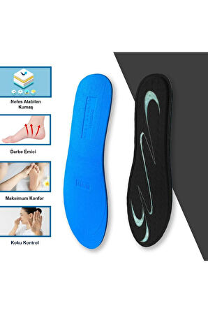 BG192 | Yumuşak Masaj Noktalı, Memory Foam Ayakkabı Tabanı, Klasik Ayakkabılar İçin İç Tabanlık