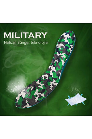 BG184.ML | Yumuşak Memory Foam, Darbe Emici, Ortopedik, Yorgunluk Alan, Asker Botları Iç Tabanlık