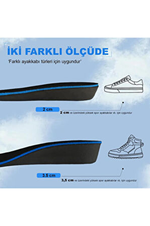 BU02 - 2 Cm Boy Uzatıcı | Gizli Topuk Yükseltici, Yastıklamalı Boy Uzatma Iç Tabanlık