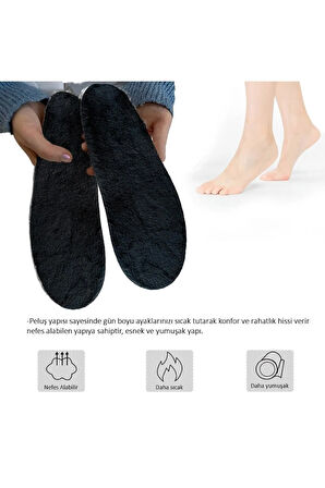 OS201.PL - Siyah Yün Tabanlık | Kışın Sıcak Tutan, Soğuk Havalara Karşı Koruyucu Termal İç Tabanlık
