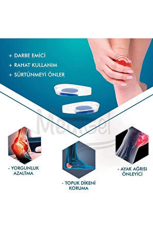 MG03 - Silikon Topuk Desteği | Topuk Dikeni Için Yumuşak Ortopedik Topuk Pedi, Şok Emici Gizli Jel