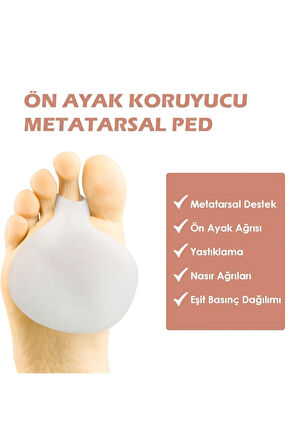 MG05 - Silikon Metatars Desteği | Yumuşak, Darbe Emici, Ayak Ön Bölgesi Için Koruyucu Ped