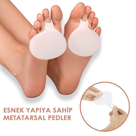 Slikon Metatarsal Ayak Pedi, Kadınlar ve Erkekler için Parmak Halkalı Ön Ayak Destek Koruma Pedi