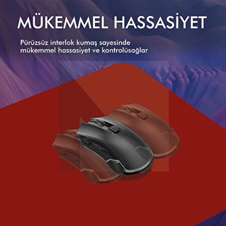 ACTIVE TEAM - Gaming Oyuncu Mouse Pad, Kaymaz Taban Gamer Mousepad, Masa Koruyucu Masa Matı, Ofis Tipi Klavye ve Fare Altlığı (Siyah, 22x18 cm - S)