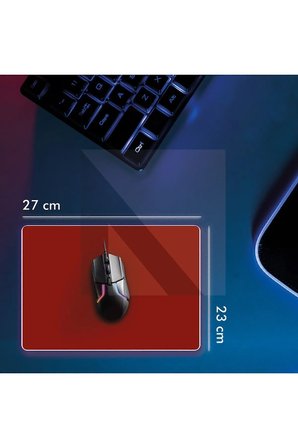 MP05 - 27x23 Medium Kırmızı Gaming Mousepad | Kaymaz Taban, Oyuncu Gamepad, Ev, Ofis, Oyun