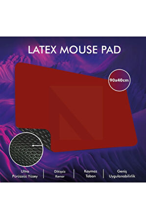 MP05 - 90x40 2xLarge Kırmızı Gaming Mousepad | Kaymaz Taban, Oyuncu Gamepad, Ev,Ofis,Oyun Masa Matı