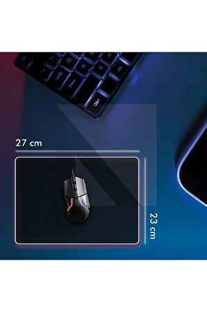MP05 - 27x23 Medium Siyah Gaming Mousepad | Kaymaz Taban, Oyuncu Gamepad, Ev, Ofis, Oyun
