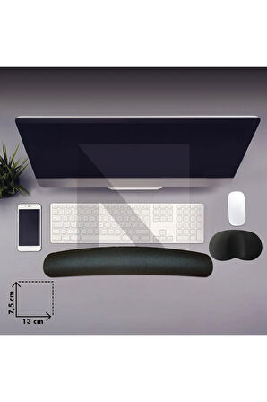 MP03 - Memory Mouse Ve Klavye Bilek Destek Pedi | Yumuşak, Ergonomik, El Bileği Dinlendirme Ped Set