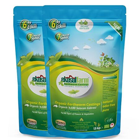 EKOSOLFARM ORG. SOLUCAN GÜBRESİ 2X1,5 KG WORM CASTINGS