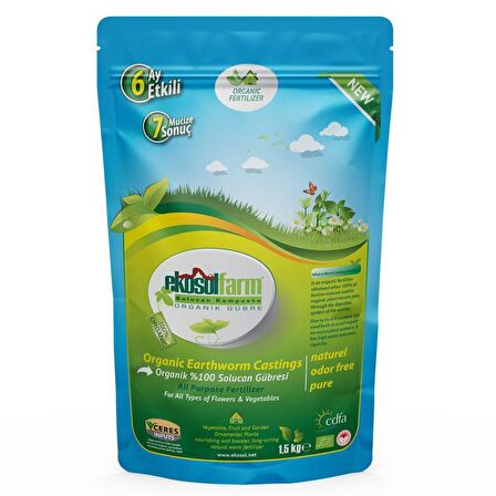 EKOSOLFARM ORG. SOLUCAN GÜBRESİ 2X1,5 KG WORM CASTINGS