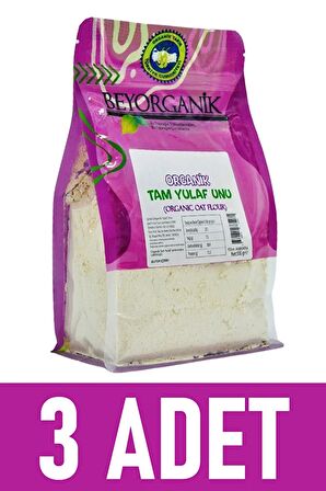 Organik Tam Yulaf Unu 500gr %100 Yerli Yulaf (3 Adet)