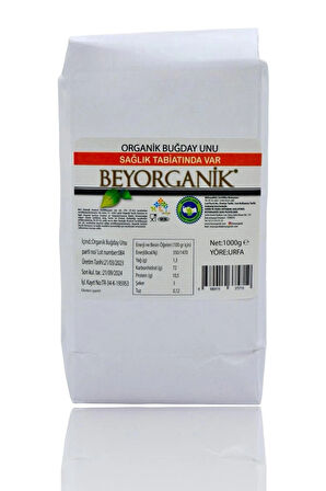 Organik Buğday Unu 1kg (PESTİSİT VE AFLATOKSİN ANALİZLİ)