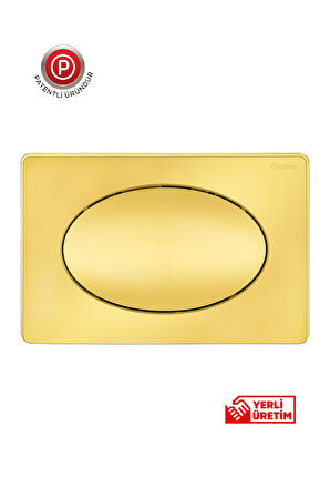 Gömme Rezervuar  Tek Basmalı Elips Buton Parlak Gold