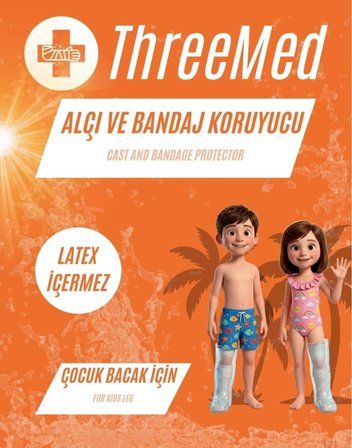 Alçı ve Bandaj Koruyucu - Çocuk Bacak Su Geçirmez Her Islak Alanda Kullanım Diz Üstü Kırık Bandaj gibi Durumlar İçin Banyo ve Duş Ürünü Alçı Bonesi