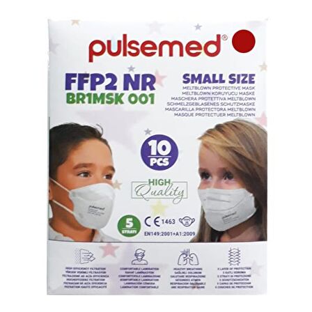 Pulsemed Ffp2 Meltblown Koruyucu ÇOCUK Maske 10 Adet ( 1 Kutu ) FFP maske Çok Renkli