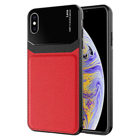 iPhone X Uyumlu ​Zore Emiks Kapak-Kırmızı