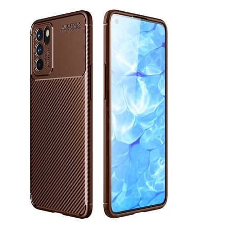 Oppo Reno 6 4G Kılıf Karbon Görünümlü Silikon Kamera Korumalı Üstün Koruma Novatech