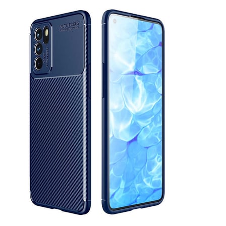 Oppo Reno 6 4G Kılıf Karbon Görünümlü Silikon Kamera Korumalı Üstün Koruma Novatech