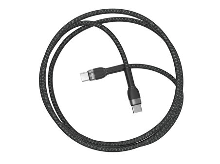 Siyah Shira Serisi Type-c to Type-c PD Kablo 1 Metre-Zore