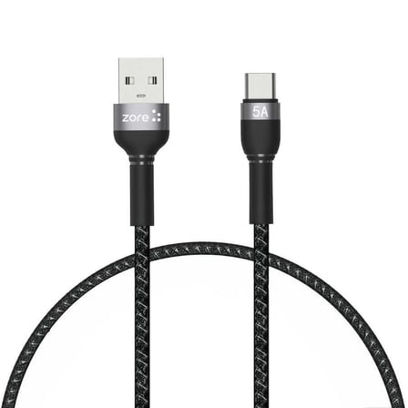 Siyah Shira Serisi Type-c Usb Kablo 30 cm-Zore