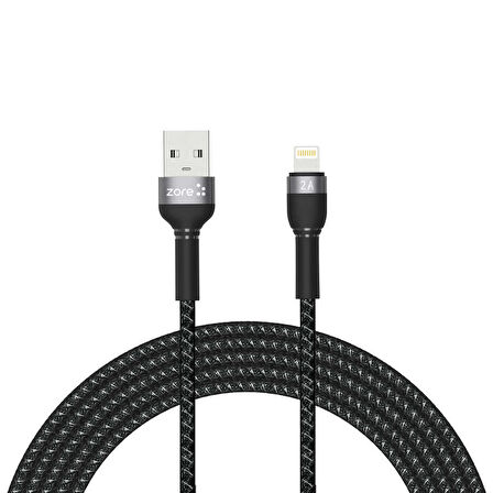 Siyah Shira Serisi Lightning Usb Kablo 3 Metre-Zore