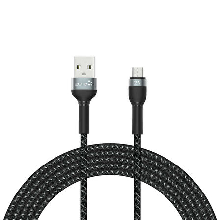 Siyah Shira Serisi Micro Usb Kablo 3 Metre-Zore