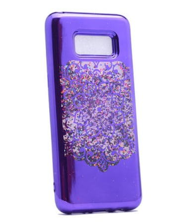 Lexroo Galaxy S8 Kılıf Lexroo Lazer Çiçekli Sıvılı Silikon - Mor