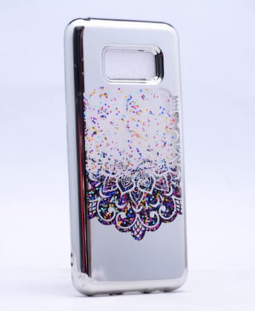 Lexroo Galaxy S8 Plus Kılıf Lexroo Lazer Çiçekli Sıvılı Silikon - Gold