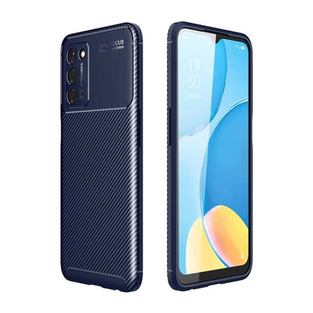 Oppo A55 5G Kılıf Karbon Görünümlü Silikon Kamera Korumalı Üstün Koruma Novatech