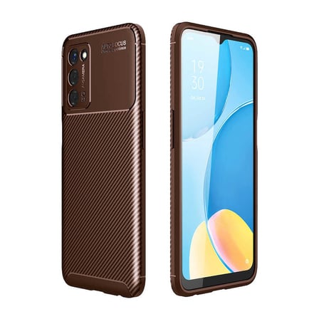 Oppo A55 5G Kılıf Karbon Görünümlü Silikon Kamera Korumalı Üstün Koruma Alan Tech
