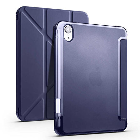 iPad Mini 2021 (6.Nesil) Kılıf Tri Folding Kalem Bölmeli Standlı Kılıf
