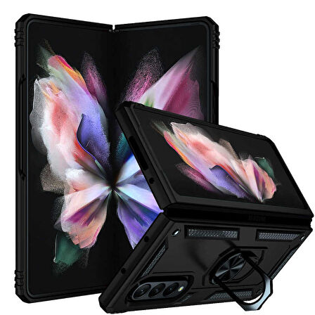 Galaxy Z Fold 3 Uyumlu Zore Vega Kapak-Siyah