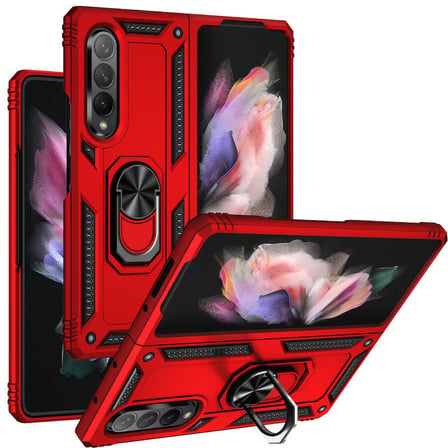 Galaxy Z Fold 3 Kılıf Kamera Koruyucu Manyetik Standlı Tank Koruma Alan Tech