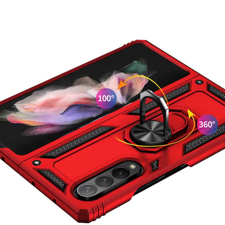 Galaxy Z Fold 3 Kılıf Kamera Koruyucu Manyetik Standlı Tank Koruma Alan Tech