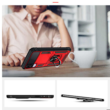 Galaxy Z Flip 3 Uyumlu Zore Vega Kapak-Kırmızı