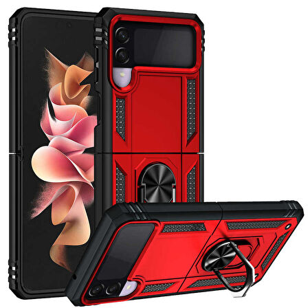 Galaxy Z Flip 3 Uyumlu Zore Vega Kapak-Kırmızı