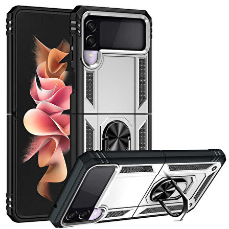 Galaxy Z Flip 3 Uyumlu Zore Vega Kapak-Gri