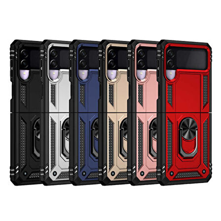 Galaxy Z Flip 3 Uyumlu Zore Vega Kapak-Mavi