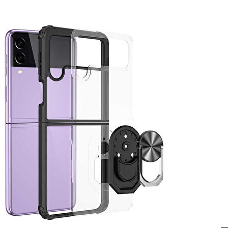 Galaxy Z Flip 3 Uyumlu Zore Mola Kapak-Siyah
