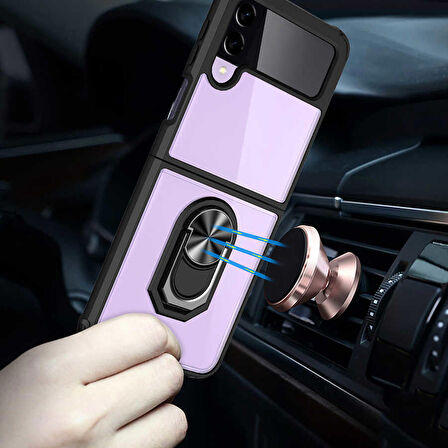 Galaxy Z Flip 3 Uyumlu Zore Mola Kapak-Siyah